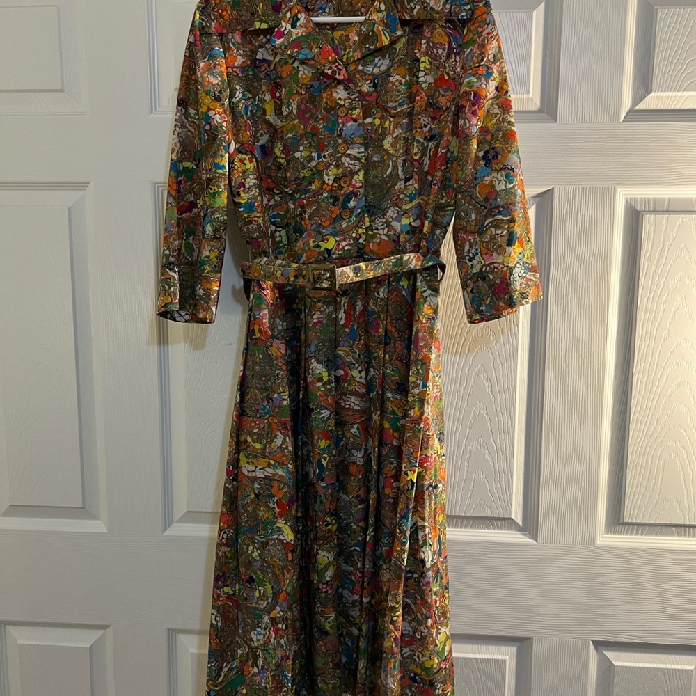 Colorful Long Sleeve Floral Dress